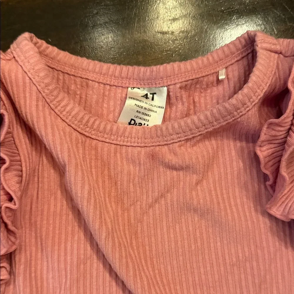 Little Sleepies Coral Ruffled Pajama Set